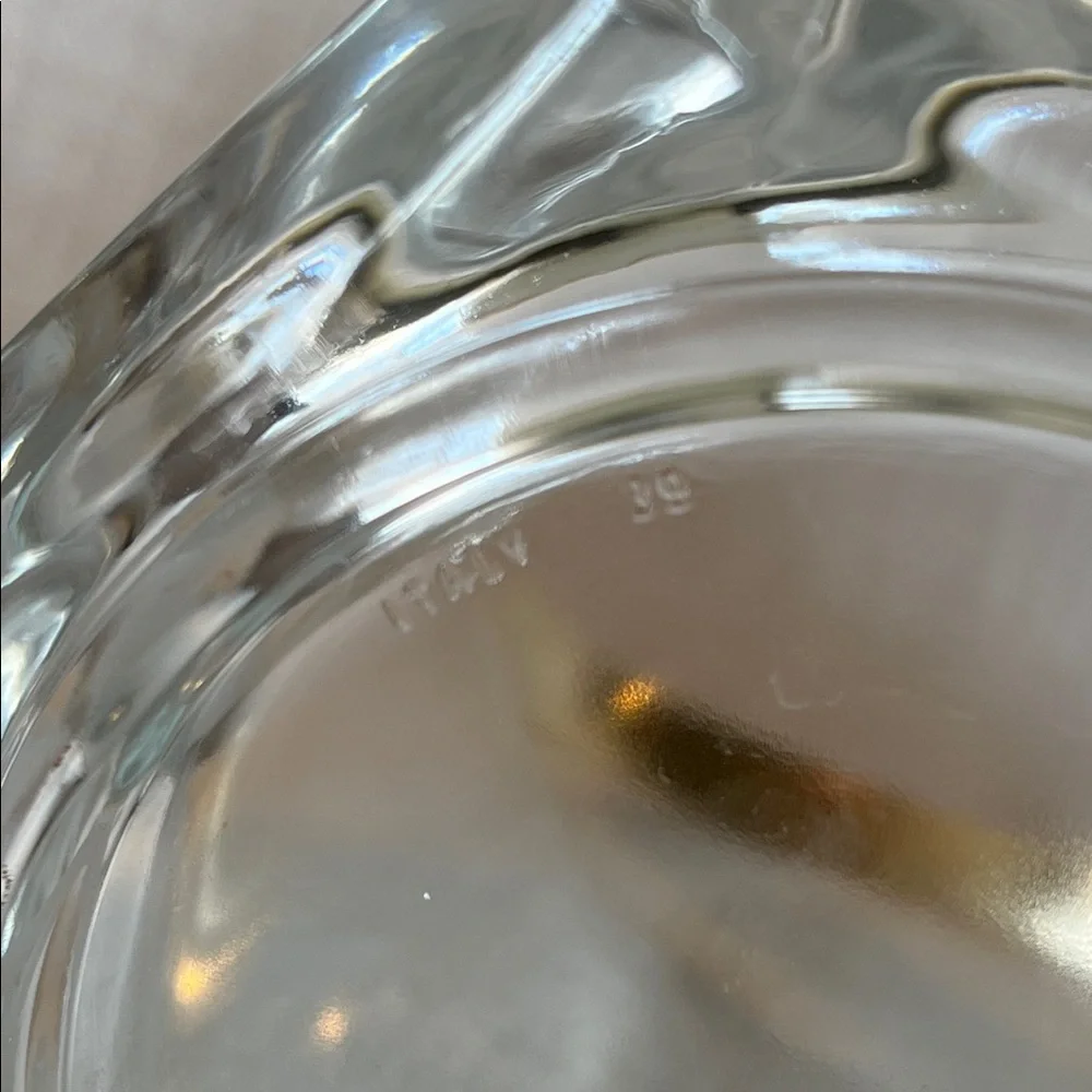 Arte Murano Made in Italy Vintage Wheat Etched Glass Ice Bucket